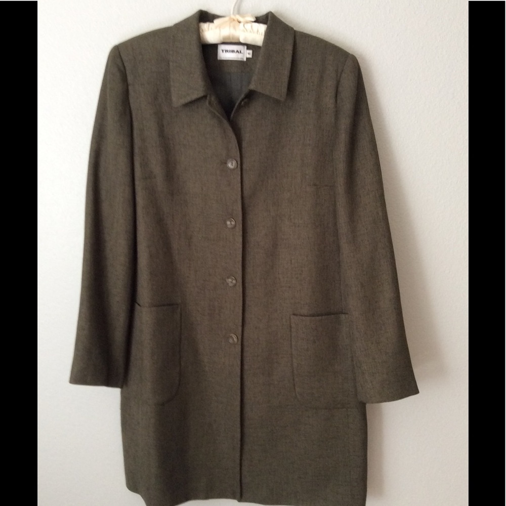 Tribal Olive Green Coat