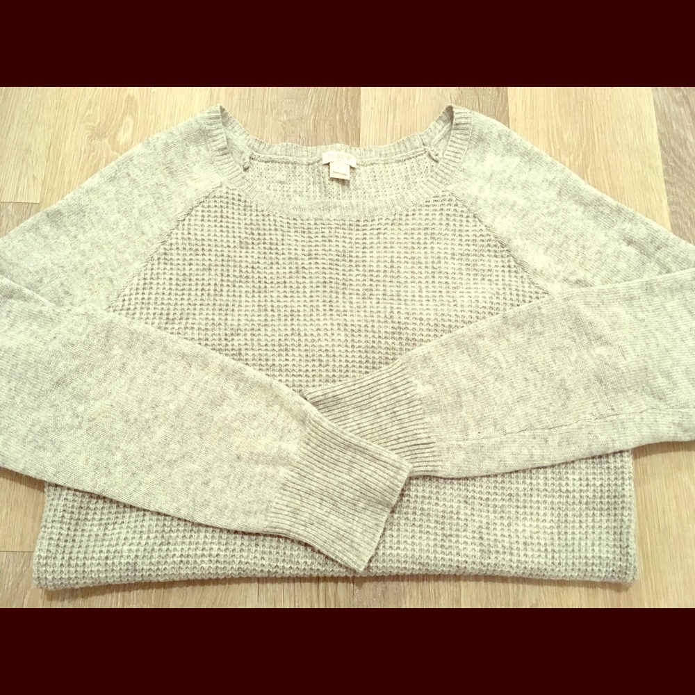 J. Crew Warmspun Waffle Knit Crewneck Sweater