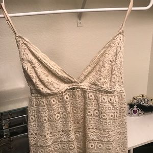 Cream crotchet tank top
