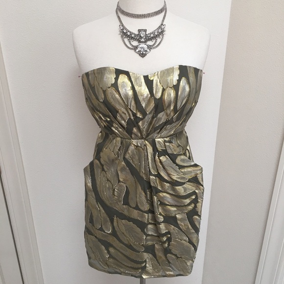 Twelfth Street by Cynthia Vincent Gold Mini Dress - Picture 1 of 5