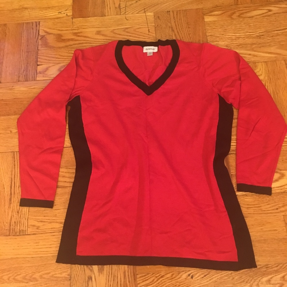 Red and black sweater