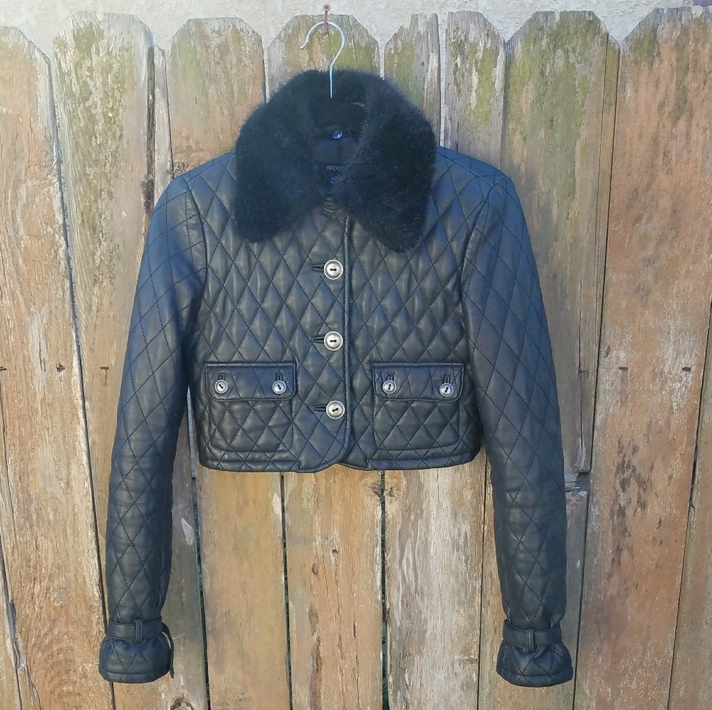 Arden B Cropped Leather Jacket