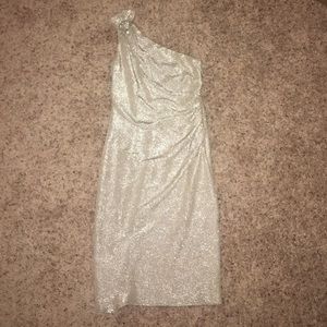 Gold One-Shoulder Cocktail Dress