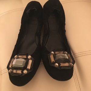 Tory Burch black velvet flats
