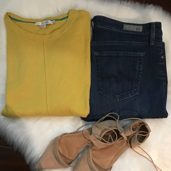 Boden Alexa Yellow Crew Neck Womens Sweater Size 2 - Picture 3 of 8