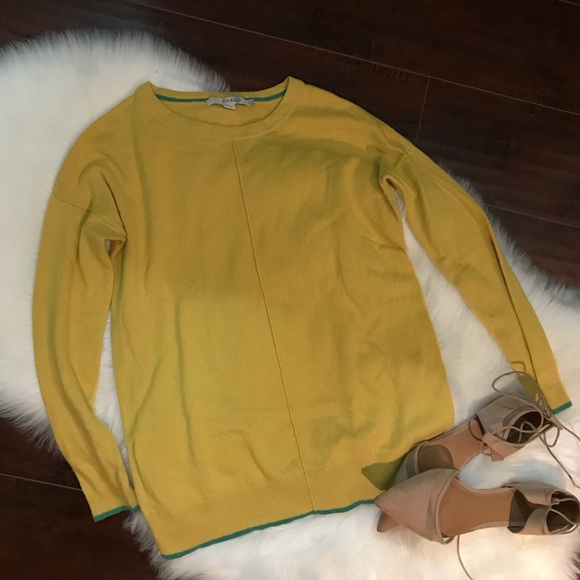 Boden Alexa Yellow Crew Neck Womens Sweater Size 2 - Picture 5 of 8