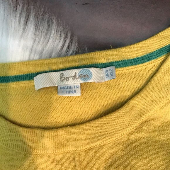 Boden Alexa Yellow Crew Neck Womens Sweater Size 2 - Picture 7 of 8