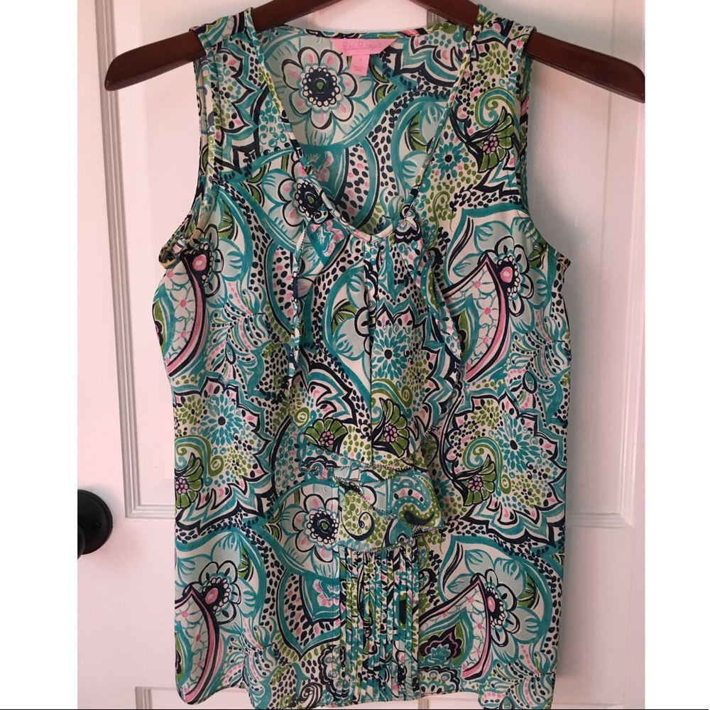 Lilly Pulitzer Paisley Ruffle Tank