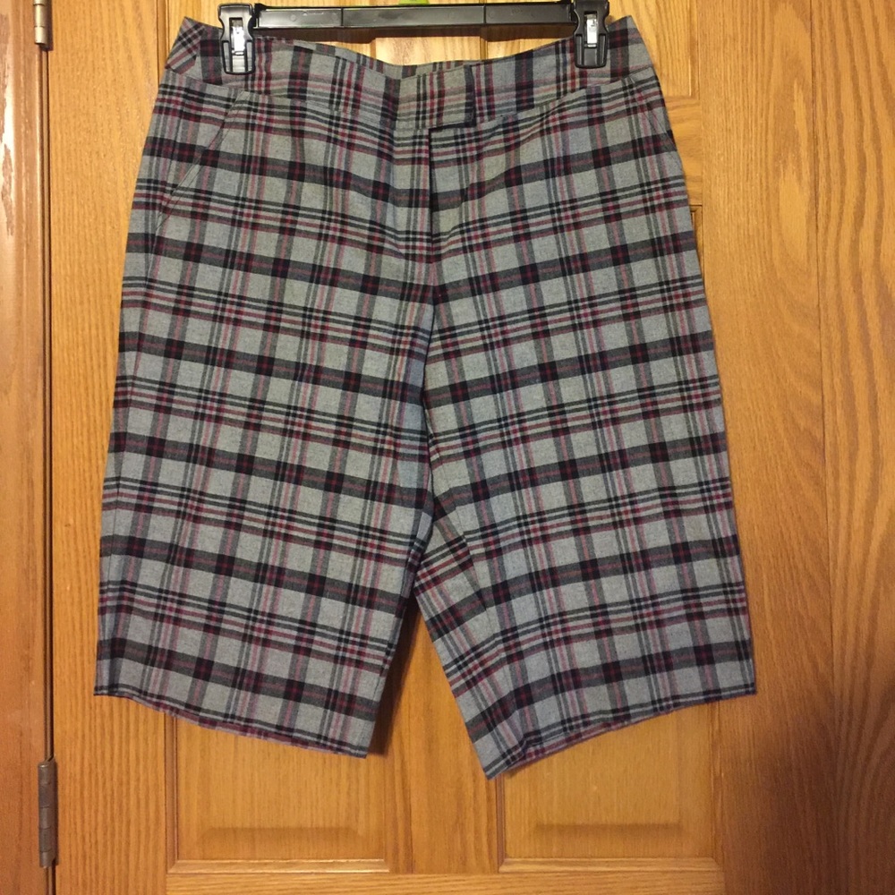 Wool like plaid shorts Size 12