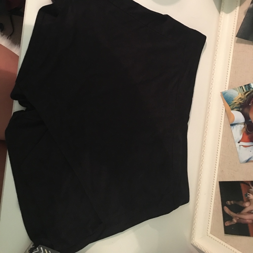 Black suede envelope skort