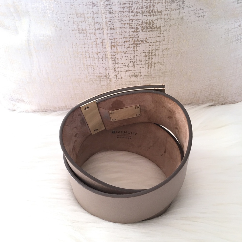 Givenchy Tan Shark Lock Wide Leather Belt - Picture 5 of 8