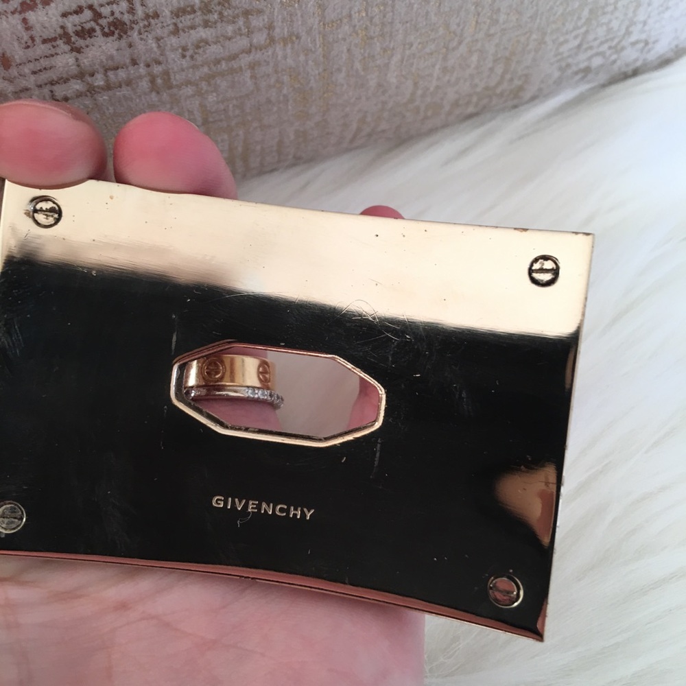 Givenchy Tan Shark Lock Wide Leather Belt - Picture 7 of 8