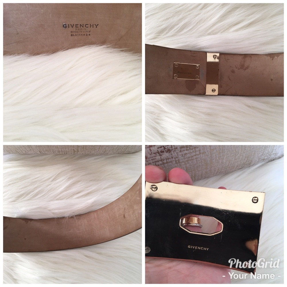 Givenchy Tan Shark Lock Wide Leather Belt - Picture 8 of 8