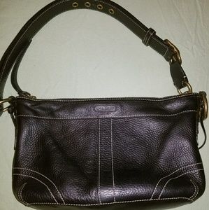 Coach Black Pebbled Leather East West Du