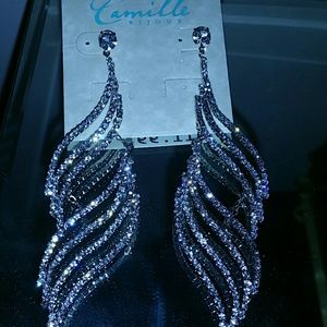 Formal rhinestone earrings - never worn