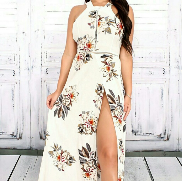 SALE! LAST 1! Floral Print Open Back Maxi Dress - Picture 4 of 5