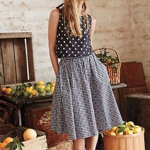 Anthropologie Gingham Market Skirt Sz Small