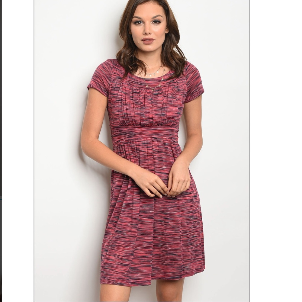 Mauve colorful dress.