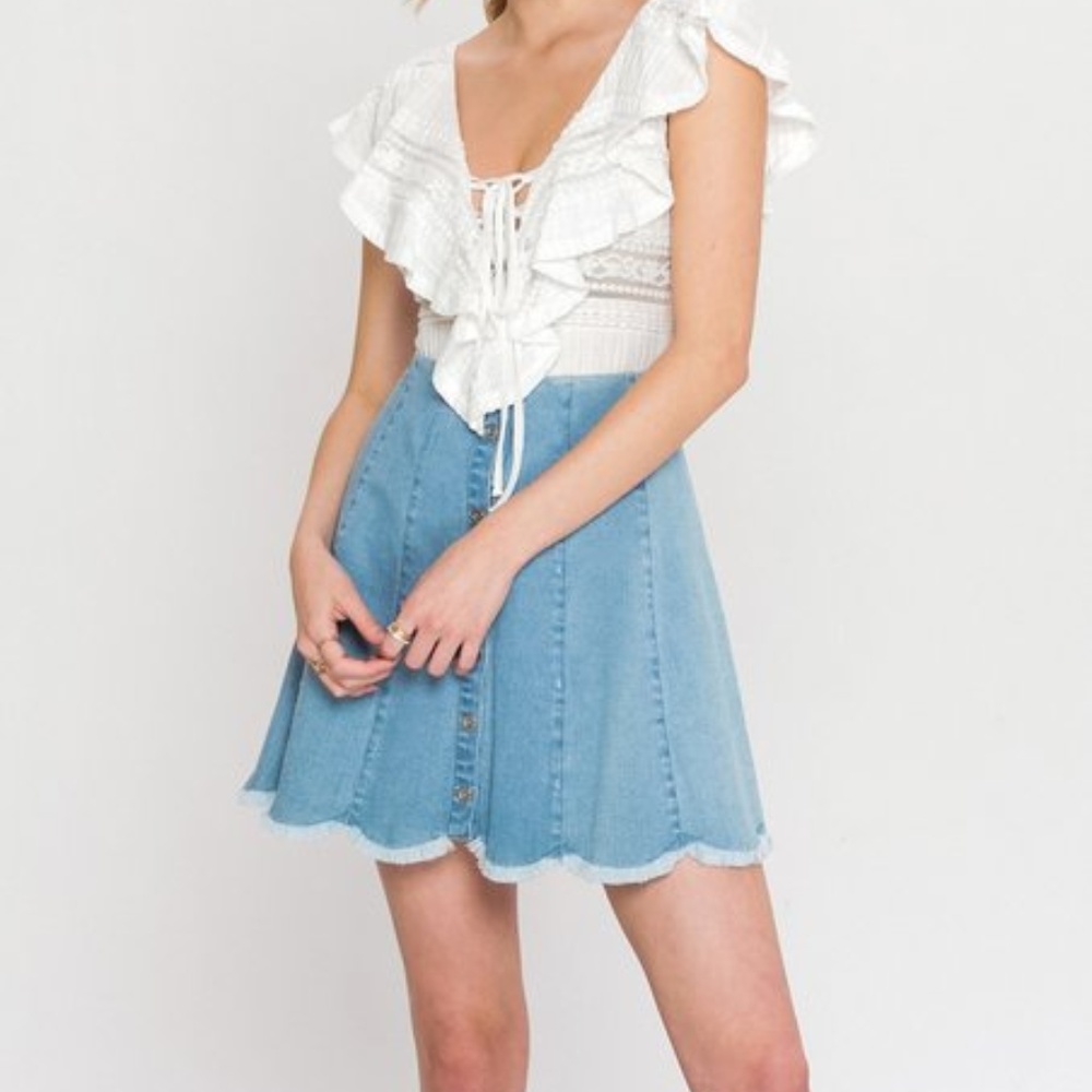⏱️1 LEFT!⏱️Jealous Tomato🌟Boho Lace Up Bodysuit