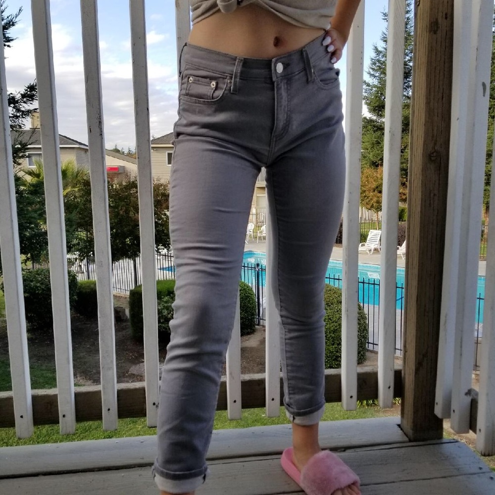 Grey Gap denim girlfriend jeans