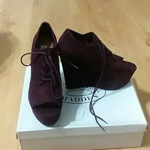 Steve Madden Plum Peep-Toe Booties