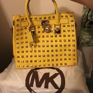 Yellow studded Hamilton MK bag