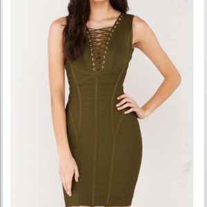 Olive Green Bandage Dress Sz S