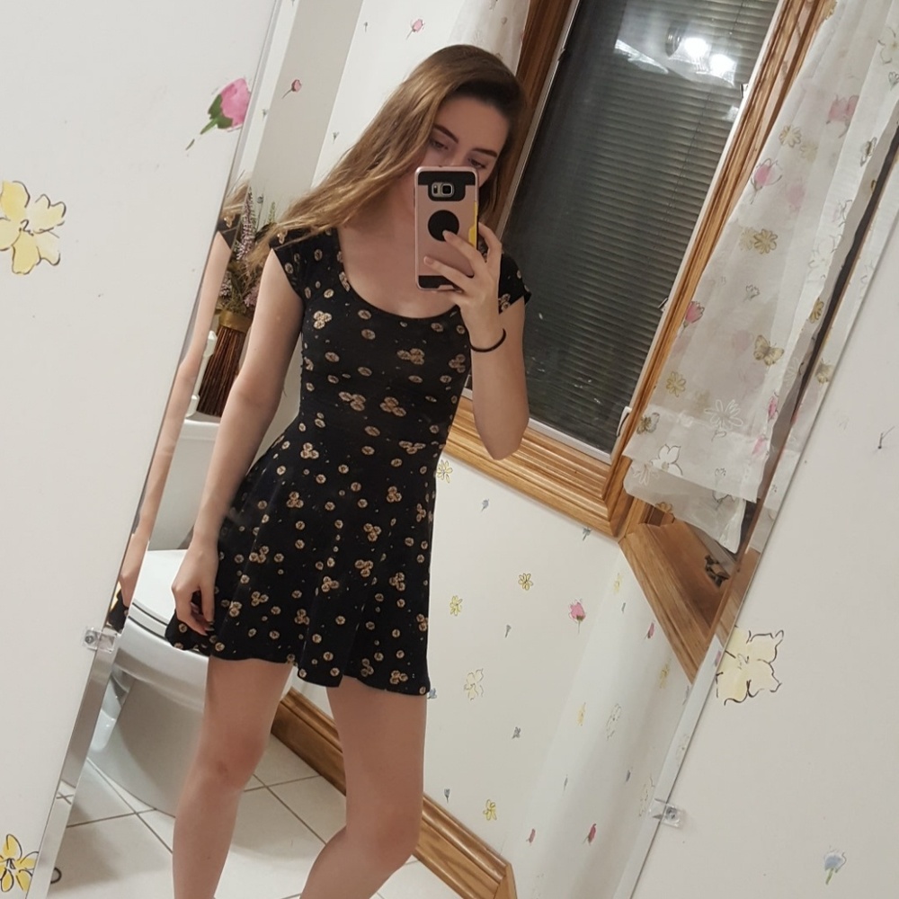 Black flower dress