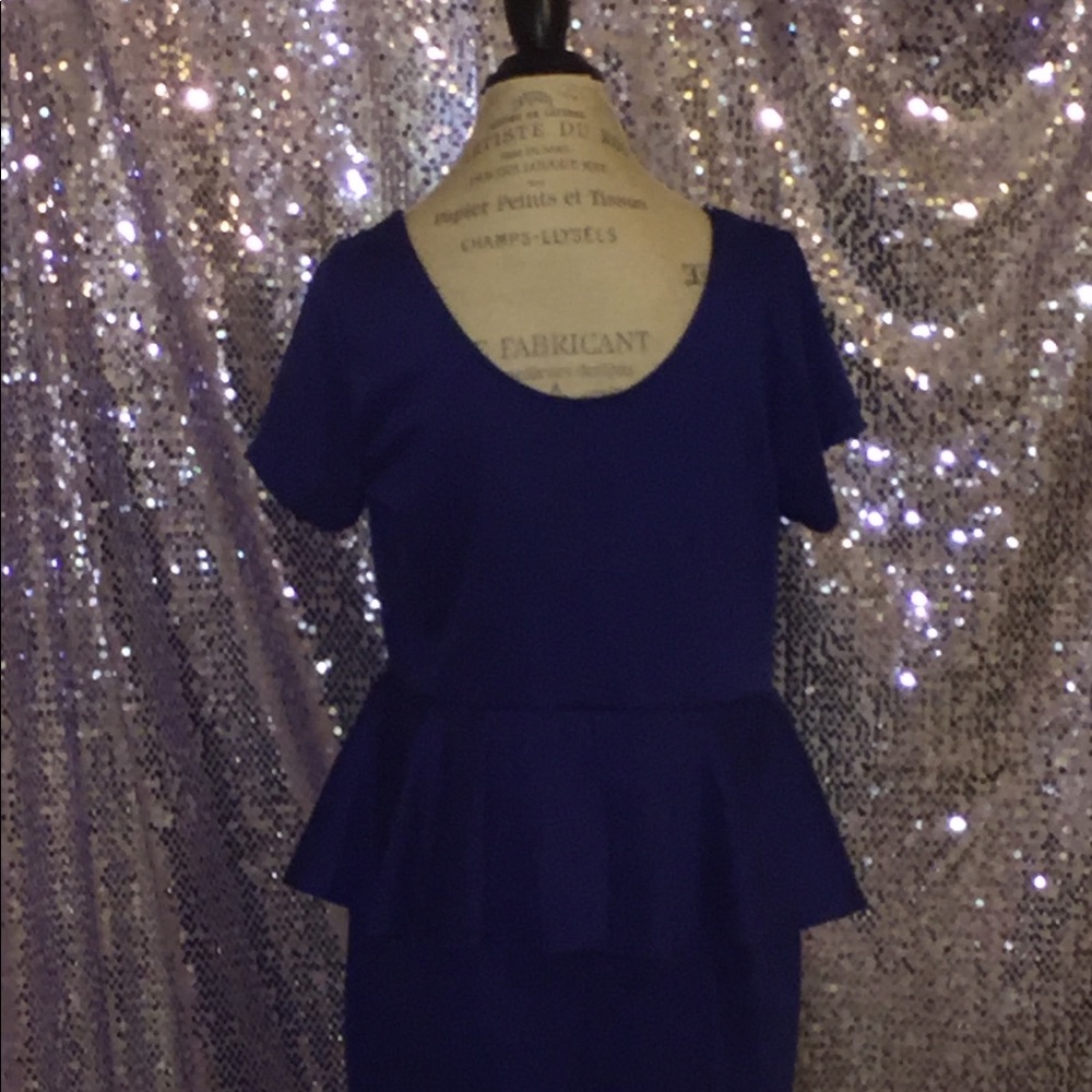 Royal Blue Peplum Dress 💙