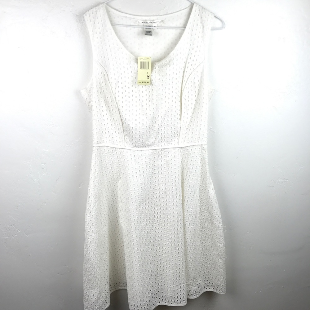 NWT Max Studio white fresh embroidered midi dress