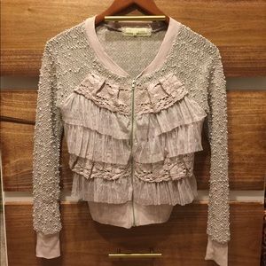 Zip up Ruffle Sweater