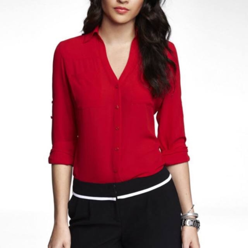 Express red blouse