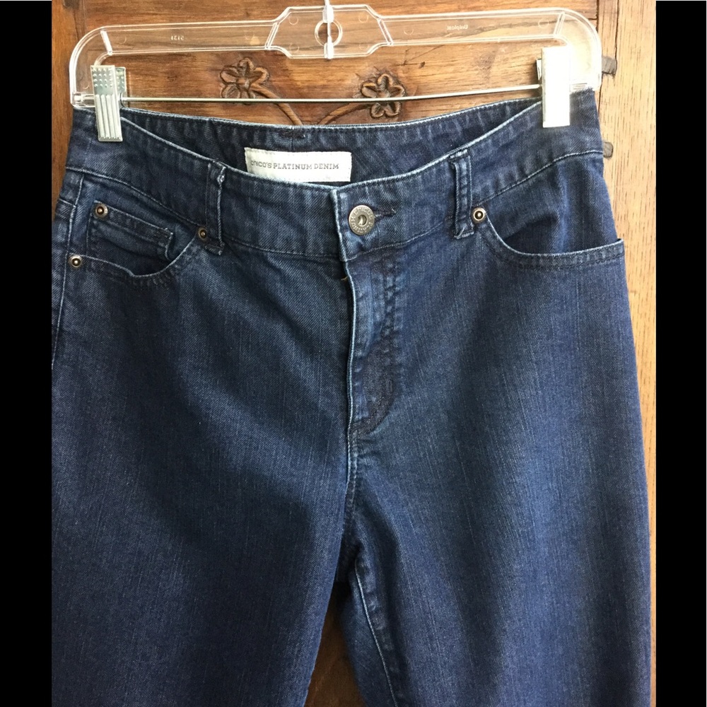 Chico's Platinum Denim Size 1 (8)S Drk Blu Jeans