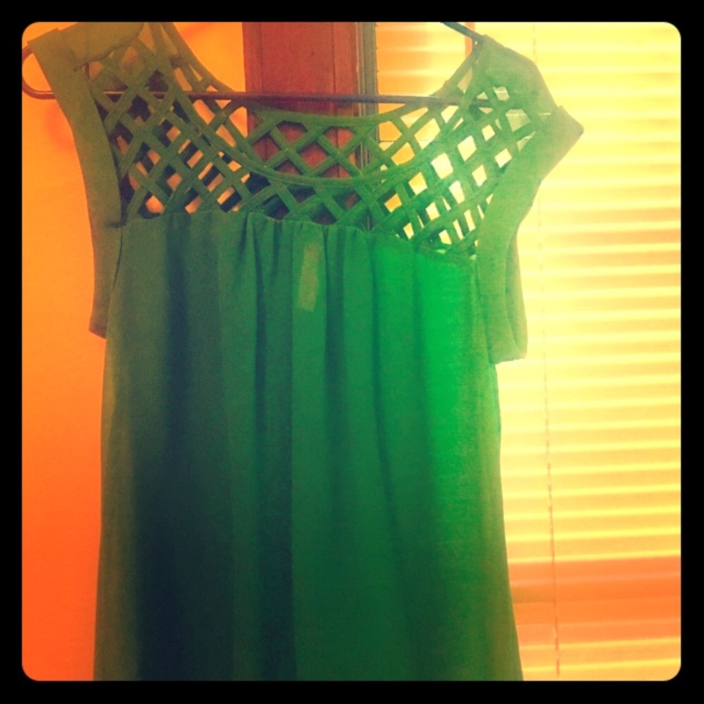 Sheer green top