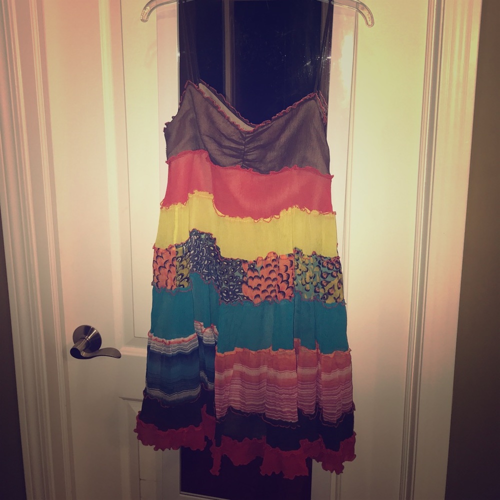 BCBGMAXAZRIA Colorful Chiffon Dress