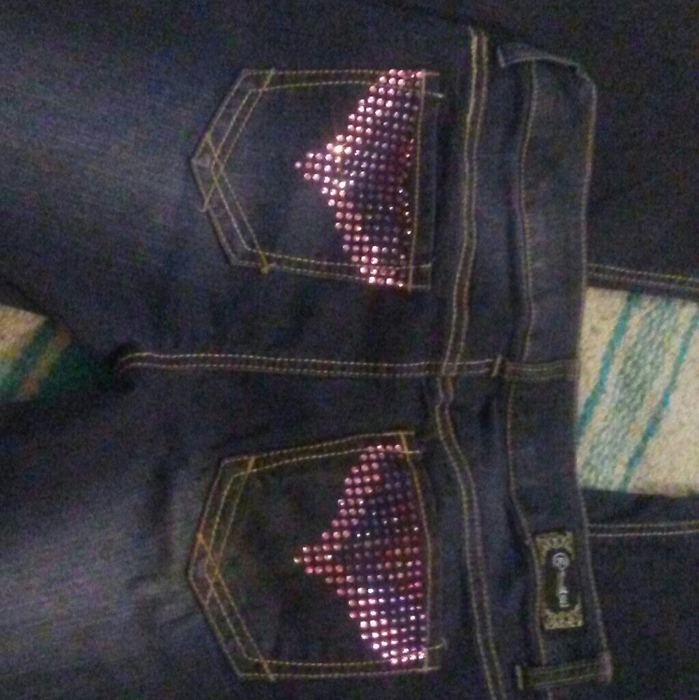 NWOT Size 5 REWASH pink rhinestones