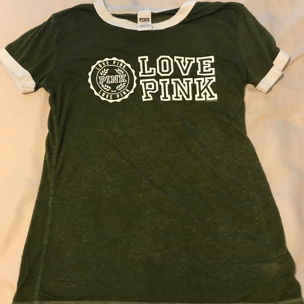 VS PINK Olive Green Campus Short Sleeve