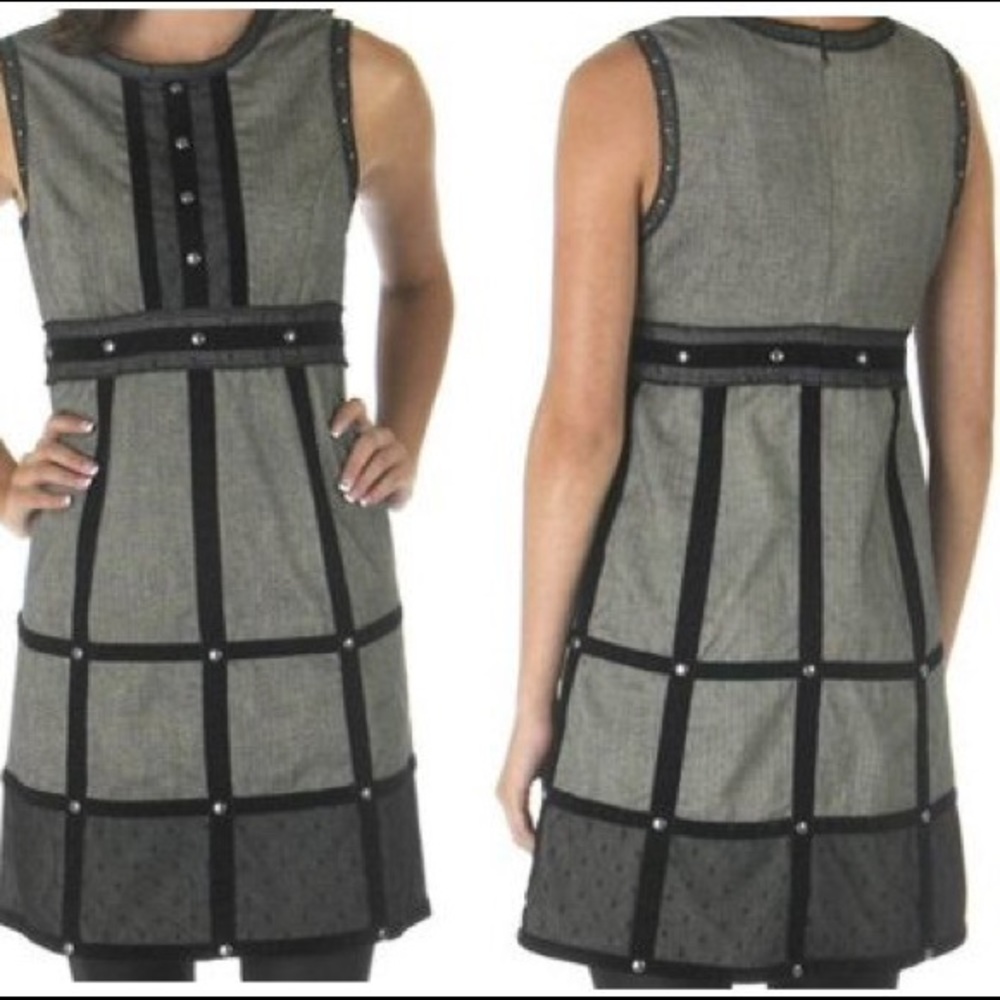 Anna Sui x Target Herringbone gray studded dress