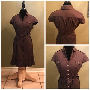 Brown cotton casual dress