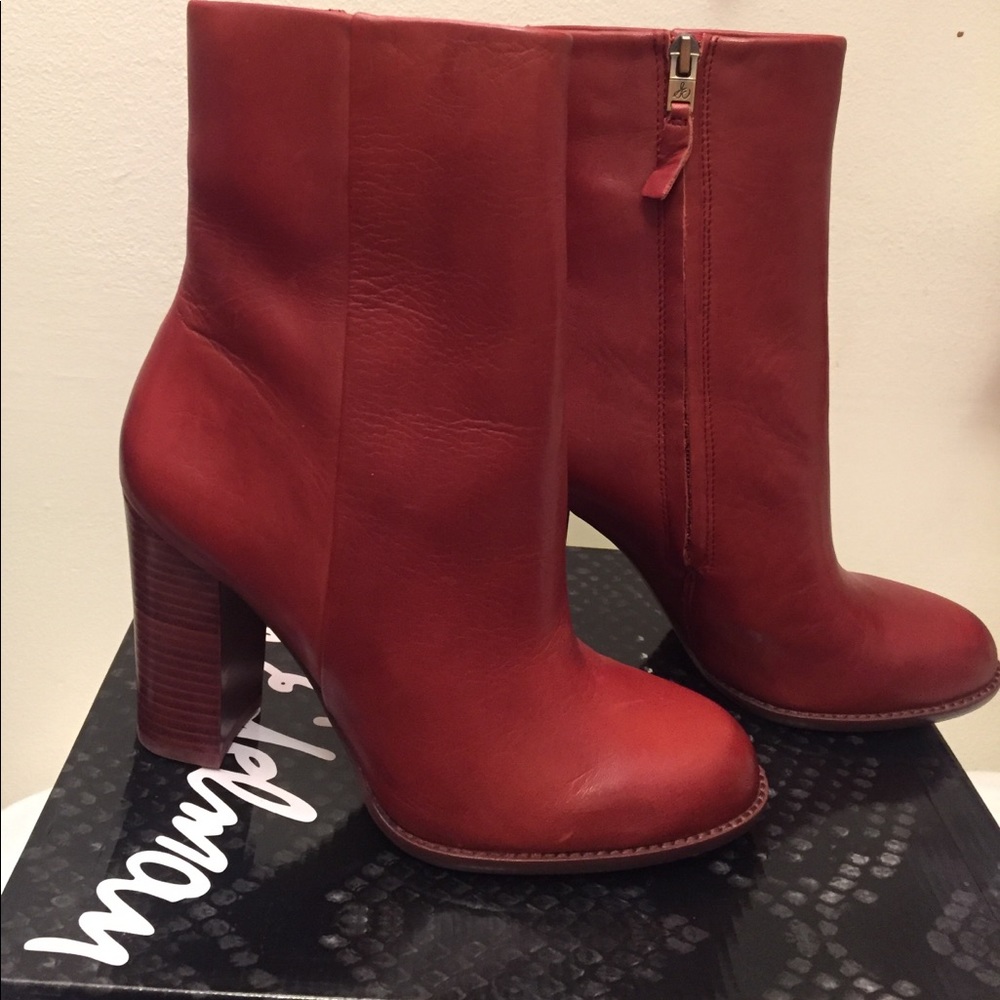 Sam Edelman Leather Boots (color is rust red)