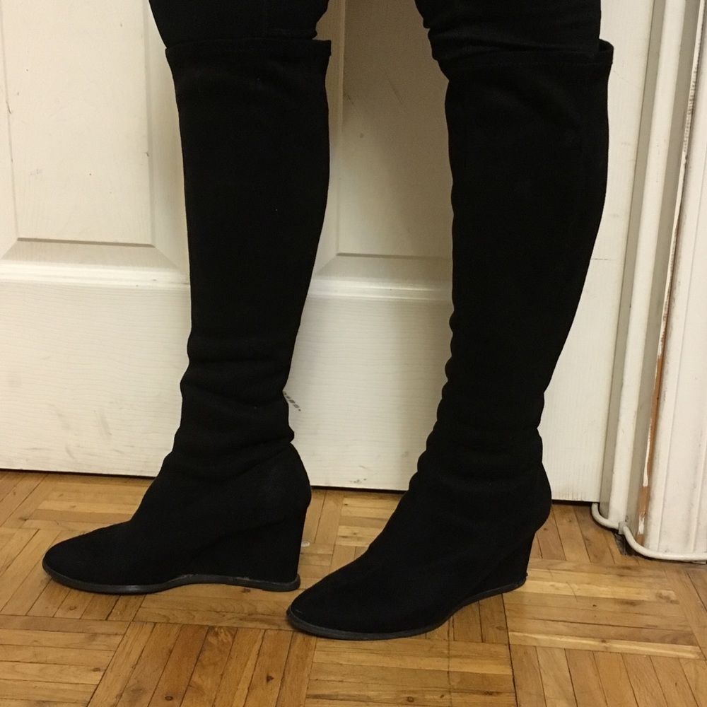 Colin Stuart black wedge boots  (Victoria Secret)