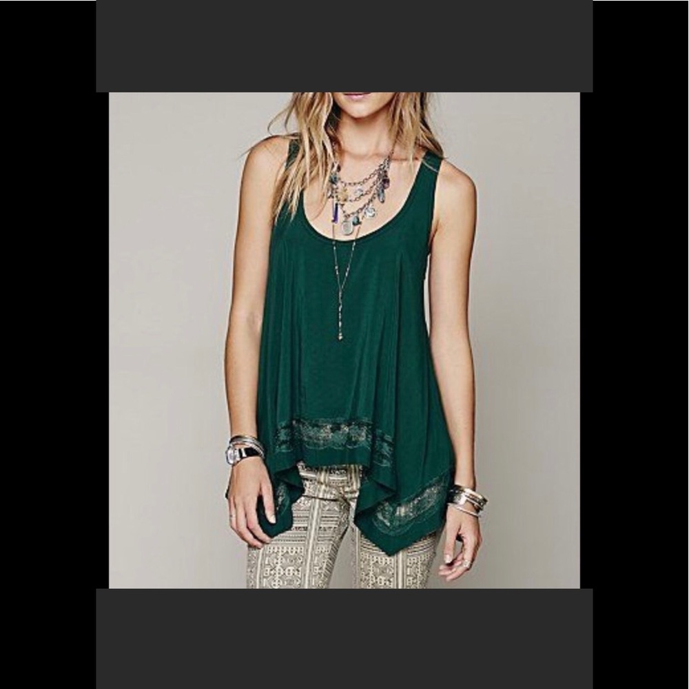 Blue/Teal FP trapeze and lace top