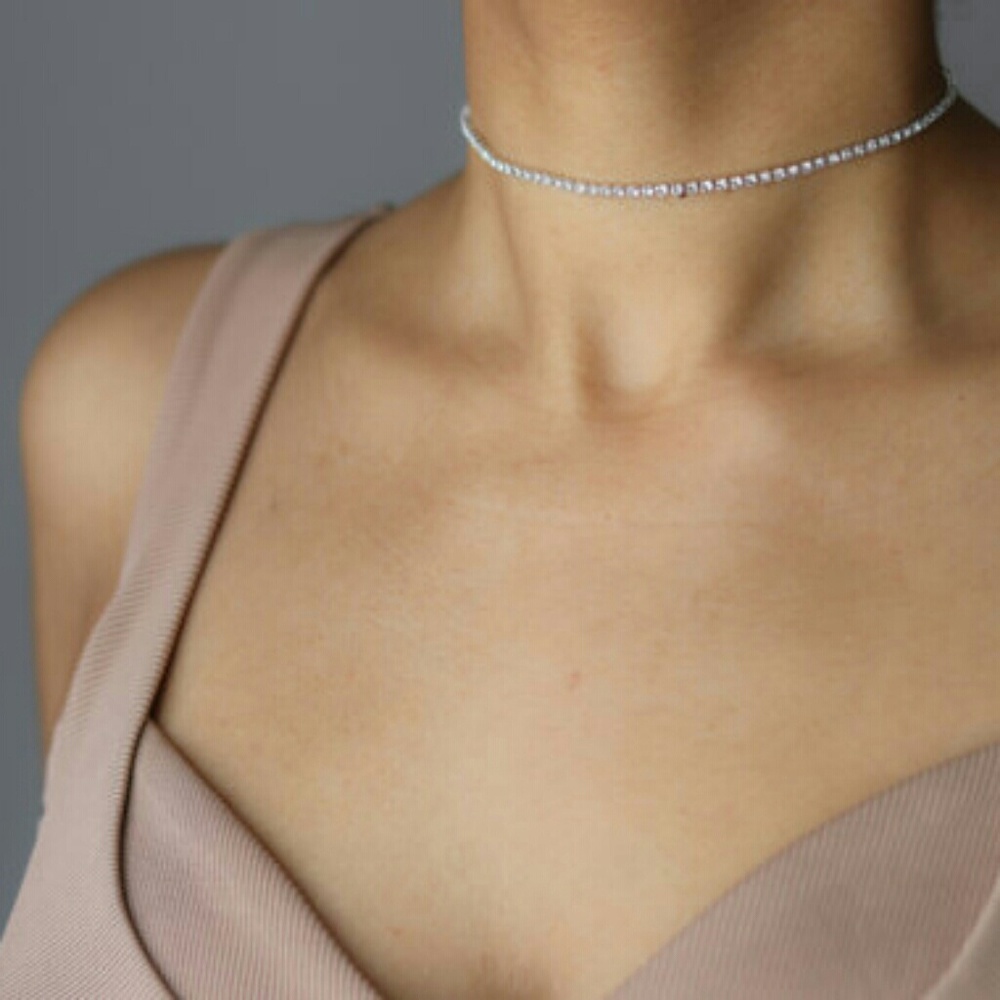 Silver Bling Choker Statement Piece