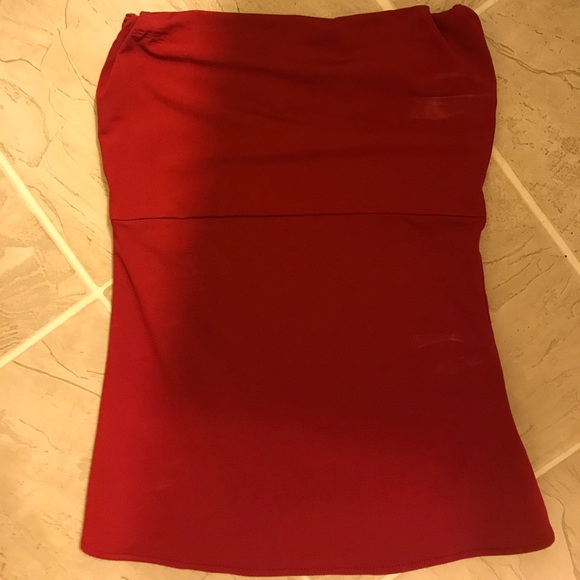 Red Twist Wrap Prom or Bridesmaid Dress - Picture 3 of 5