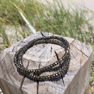 Pyrite stone bead bracelets