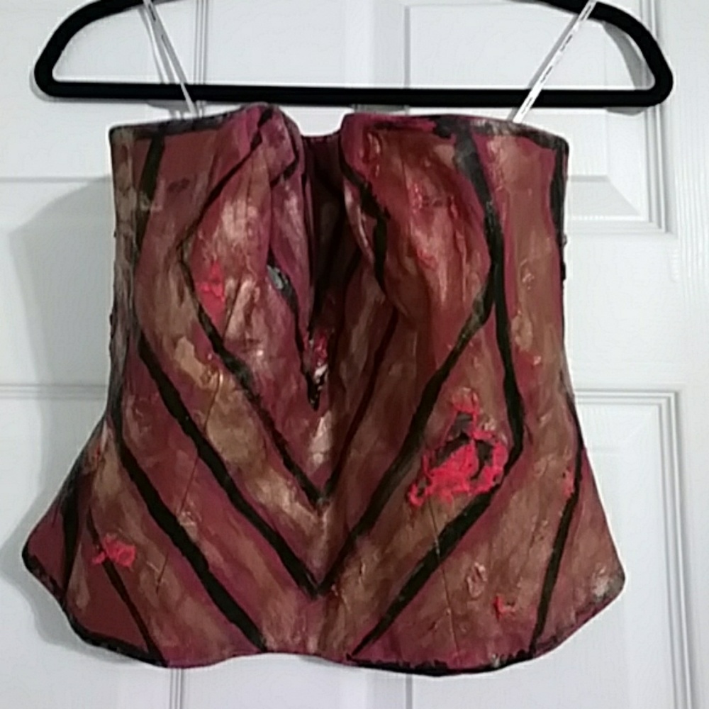 🍒3/$10 - Kay Unger 100% Silk Corset Top - RARE