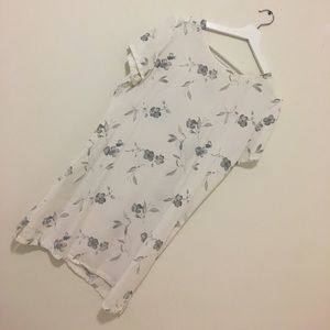 Vintage white floral print dress