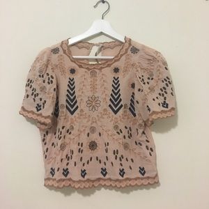 Zara embroidered top