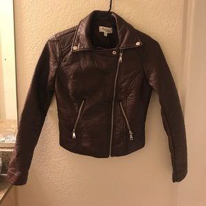 Maroon Leather Jacket Charlotte Russe