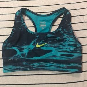 Nike Pro blue & teal sports bra